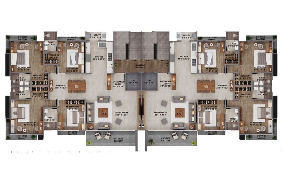 The Skyline Typical Floor Plan